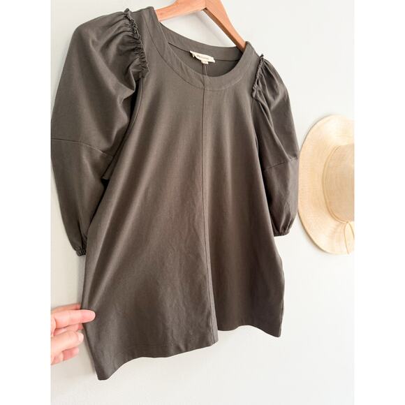 Madewell | NWT Puff-Sleeve Sweatshirt Tee in Dark Surplus Gray | Sz XS - Picture 5 of 10